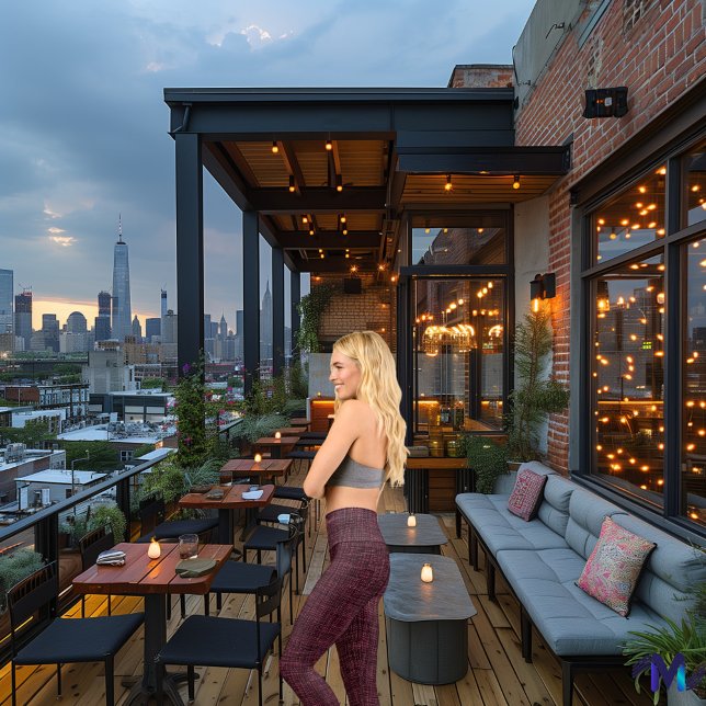 Eleganter Burgund-Denim: Logos und Text personalis Capri Leggings (Von Creator hochgeladen)