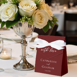 Eleganter Burgund Minimalistischer Abend Hochzeit Geschenkschachtel