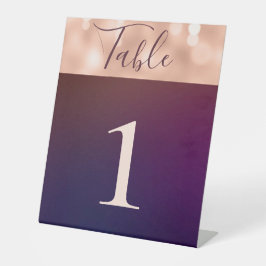 Eleganter Burgund Rose Gold Sparkling-Hochzeitstis Sockelschild