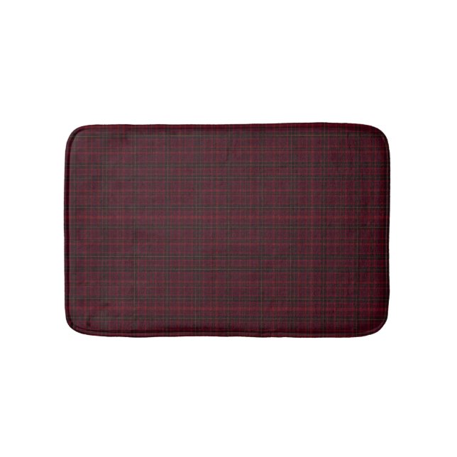 Eleganter Burgunder-Tartan Badematte (Vorderseite)