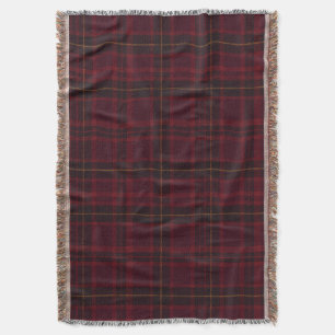 Eleganter Burgunder-Tartan Decke