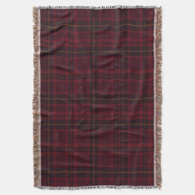 Eleganter Burgunder-Tartan Decke (Vorderseite Vertikal)