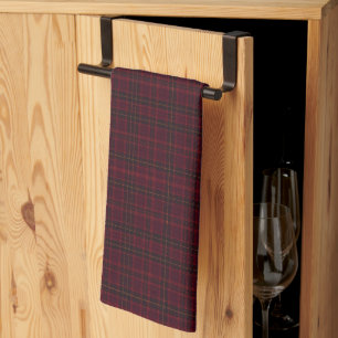 Eleganter Burgunder-Tartan Geschirrtuch