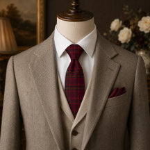Eleganter Burgunder-Tartan