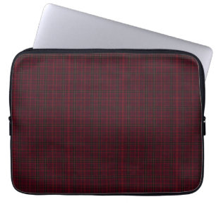 Eleganter Burgunder-Tartan Laptopschutzhülle