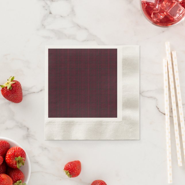 Eleganter Burgunder-Tartan Serviette (Beispiel)