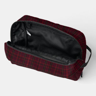 Eleganter Burgunder-Tartan Waschbeutel