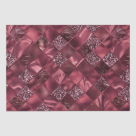 Eleganter Burgundy Glitzer Diamond Lattice Muster Seidenpapier