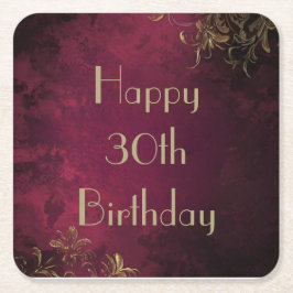 Eleganter Burgundy & Imitats Gold Paper Untersetze Rechteckiger Pappuntersetzer