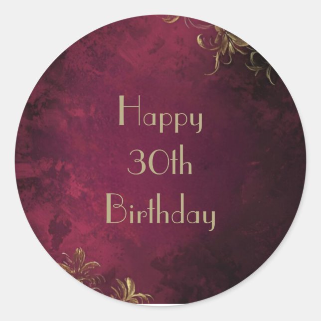 Eleganter Burgundy & Imitats Gold Sticker (Vorderseite)