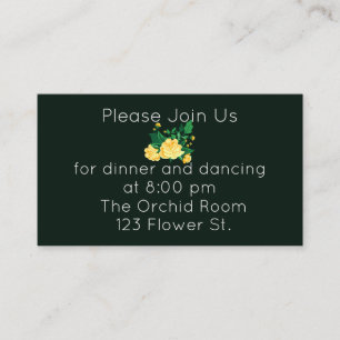Eleganter Butter Yellow Camellia Empfang Begleitkarte