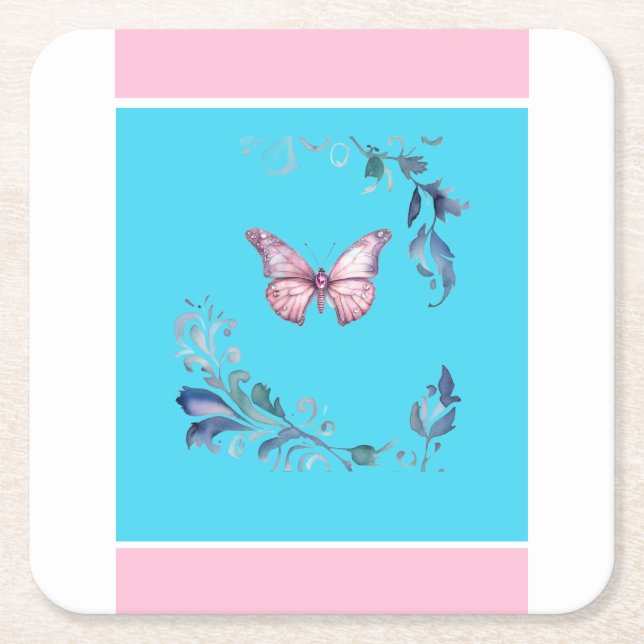 Eleganter Butterfly Paper Untersetzer (Vorderseite)