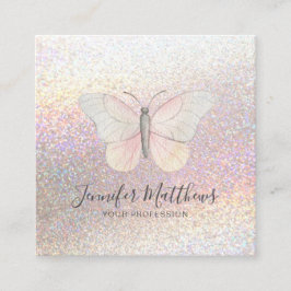 Eleganter Butterfly Wasserfarbener Glitzer Sparkle Quadratische Visitenkarte