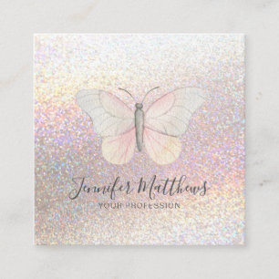 Eleganter Butterfly Wasserfarbener Glitzer Sparkle Quadratische Visitenkarte