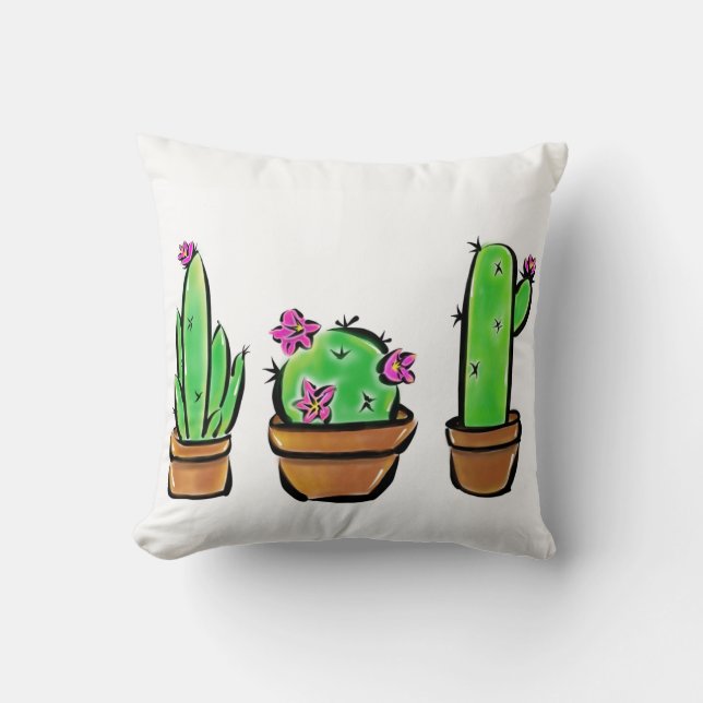 Eleganter Cactus cacti succulents Kissen (Vorderseite)