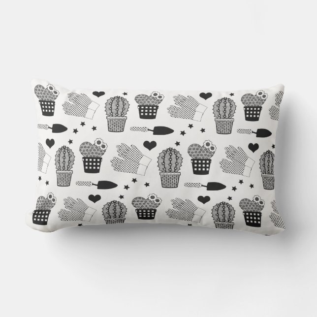 Eleganter Cactus Garening Pattern Garden Kissen Für Draußen (Vorderseite)