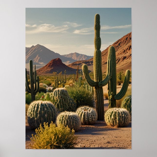 Eleganter CACTUS Poster (Vorne)