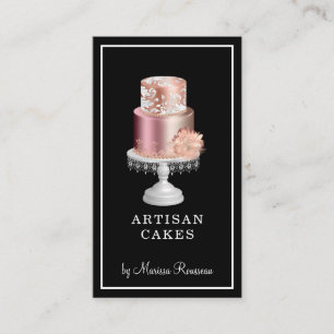 Eleganter Cake Baker Konditorei Koch Black Visitenkarte