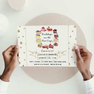 Eleganter Cake zum Geburtstag Einladung