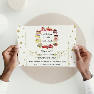 Eleganter Cake zum Geburtstag Einladung