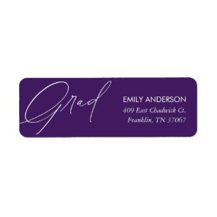 Eleganter Calligrafy Abschluss Lila Adresse