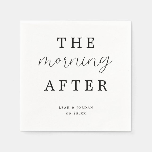 Eleganter Calligrafy Morning After Wedding Brunch Serviette (Vorderseite)