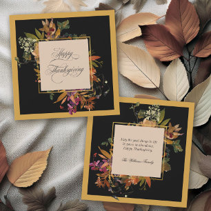 Eleganter Calligraphy Script Erntedank Feiertagskarte