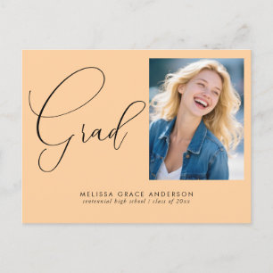 Eleganter Calligraphy Script-Foto-Abschluss Einladungspostkarte