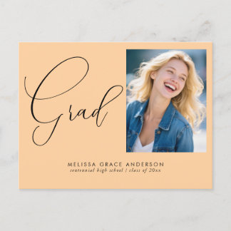 Eleganter Calligraphy Script-Foto-Abschluss Einladungspostkarte