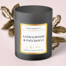 Eleganter Candle Square Label Imitate Gold Script 