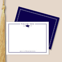 Eleganter Cap & Tassel Navy Blue & White Abschluss