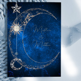 Eleganter Celestial Stars Galaxy Abend Hochzeit Einladung