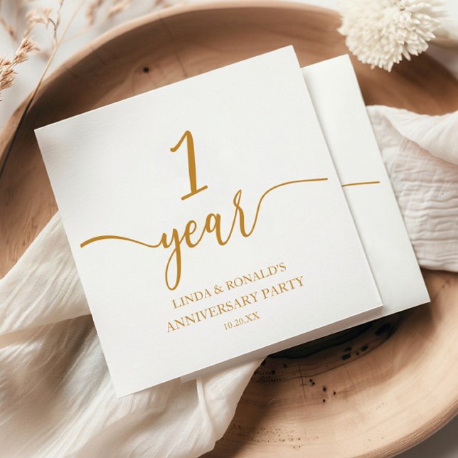 Eleganter Champagner 1. Hochzeitstag Serviette (Von Creator hochgeladen)