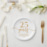Eleganter Champagner 25. Hochzeitstag Pappteller<br><div class="desc">Dies sind elegante Minimalistisch Champagner 25. Hochzeit-Jubiläum Papier-Teller!</div>
