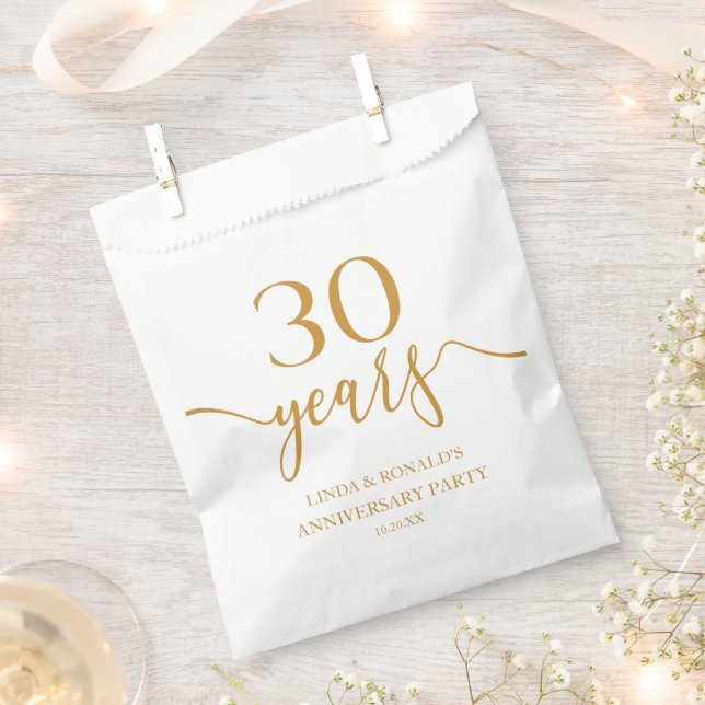 Eleganter Champagner 30. Hochzeitstag Geschenktütchen (Ausgeschnitten)