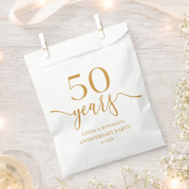 Eleganter Champagner 50. Hochzeitstag Geschenktütchen