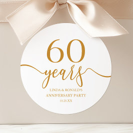 Eleganter Champagner 60. Hochzeitstag Runder Aufkleber