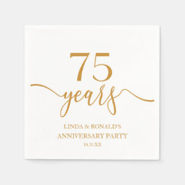 Eleganter Champagner 75. Hochzeitstag Serviette