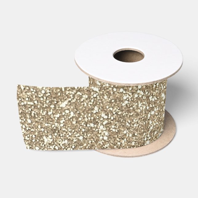 Eleganter Champagner Glitzer Sparkle Glam Satinband (Spule)
