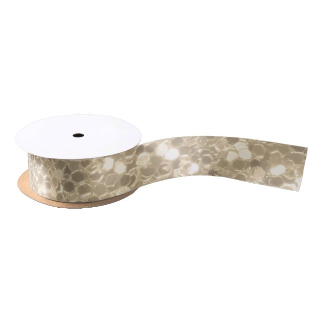 Eleganter Champagner Glitzer Sparkle Sequin Satinband (Spule)