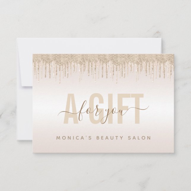 Eleganter Champagner Glitzer Tropfsteinhöhle Salon (Vorderseite)