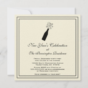 Eleganter Champagner - Party Einladung des neuen J