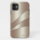Eleganter Champagner Shimmer Waves Muster mit Name Case-Mate iPhone Hülle (Rückseite)