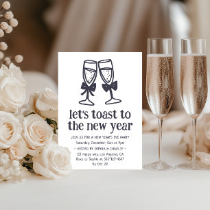 Eleganter Champagner-Toast Silvesterparty Einladung