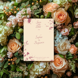 Eleganter Champagner und Rose Gold Save the Date Einladung
