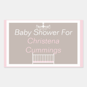Eleganter Chandelier Baby Shower Rectangle Aufkleb Rechteckiger Aufkleber