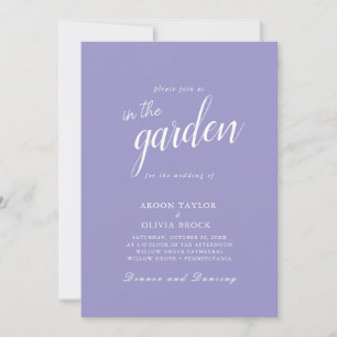 Eleganter Charm Lila Garden Hochzeit Einladungen