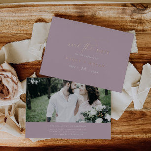 Eleganter Charm Rosa Rose Golden Foil Save the Dat Folieneinladung