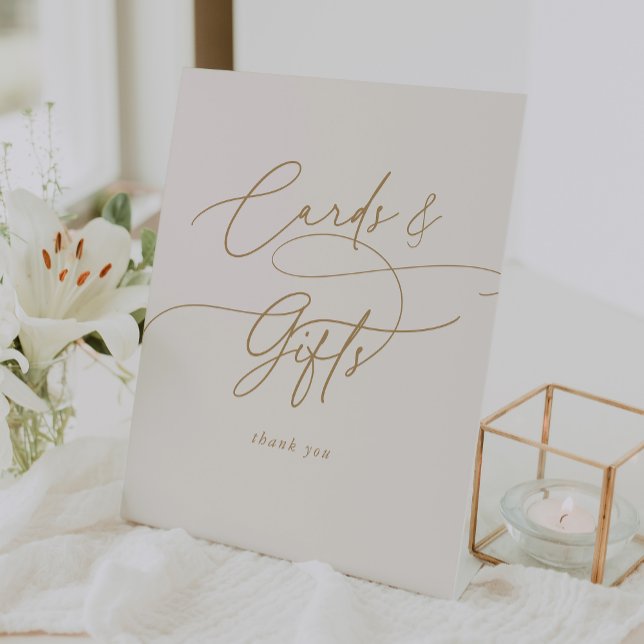 Eleganter Charme Hochzeitskarten für Elfenbein und Sockelschild (Elegant Charm Ivory Wedding Cards and Gifts Sign)
