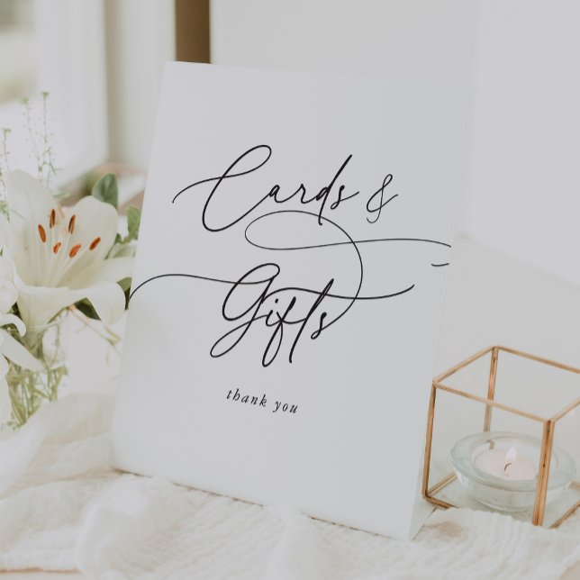 Eleganter Charme Hochzeitskarten und Geschenke-Zei Sockelschild (Elegant Charm Wedding Cards and Gifts Sign)